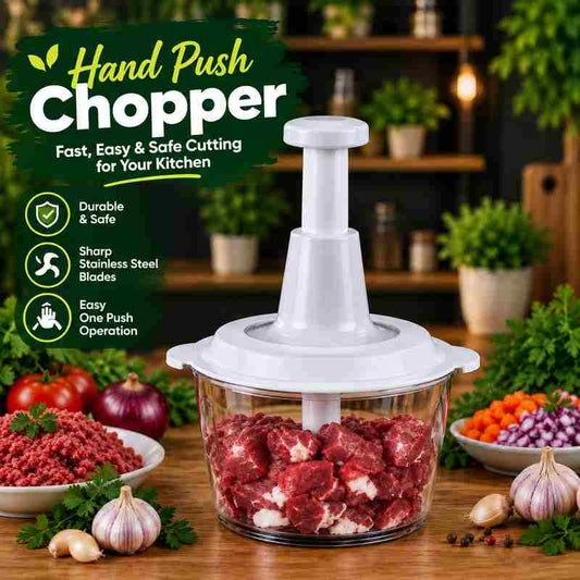 Double Blade Hand Push Chopper & Meat Mincer
