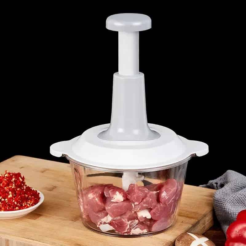 Double Blade Hand Push Chopper & Meat Mincer